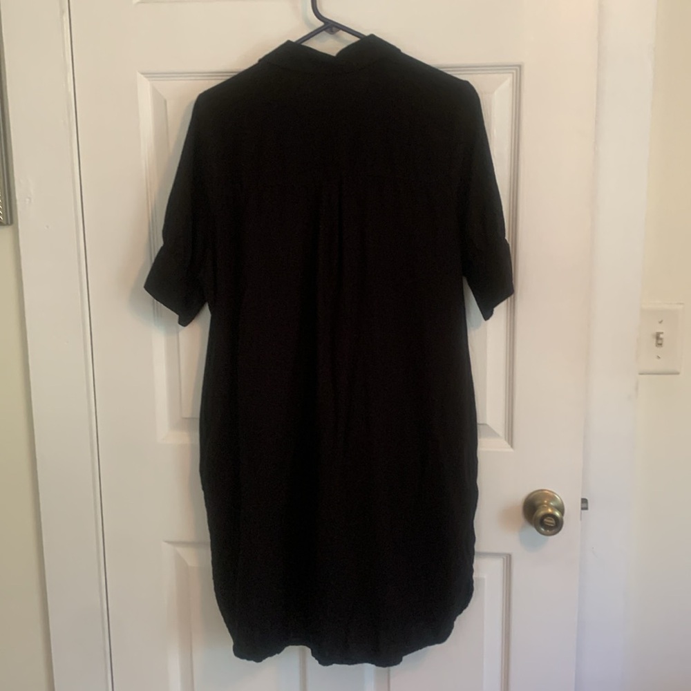 Old Navy black button down dress with pockets - Picture 2 of 5
